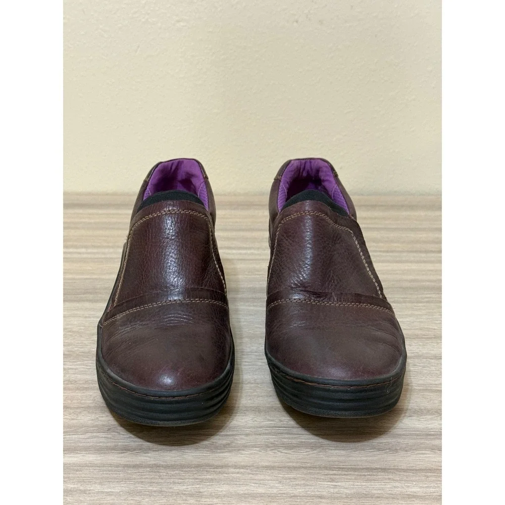 Bionica Women‎ Leather Slip On Wedge Shoes 10 M Brown Comfort Gorpcore 4506001